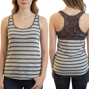 Forever 21 Tank Crochet Beach Womens S Bella Elena Fitted Cami Fairy Boho Stripe